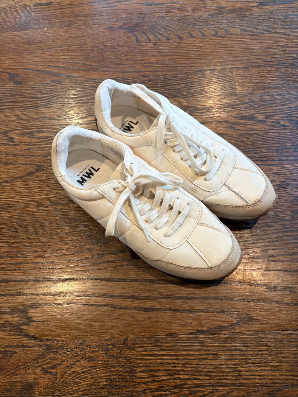 Madewell Women's Cream White Lace-Up Athletic Sneakers